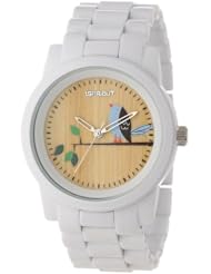 Sprout Unisex ST/5048TNWT Wood Dial White Corn Resin Bracelet Bird Theme Dial  Watch