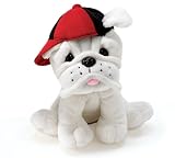 Plush Bulldog Pup With Baseball Cap Adorable Stuffed Dog