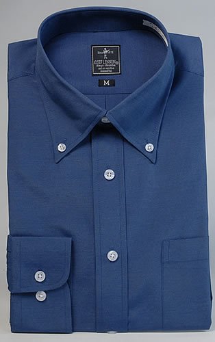 【お手入れ簡単】ワイシャツ ボタンダウン 紺