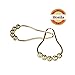 Honla Metal Bathroom Accessories-Shower Curtain Hooks/Rings with Roller Balls,Glide on Bath Rod to Hang Curtain or Liner,Heavy Duty Hangers for Shower Caddy Organizer Hanging-Set of 12-Polished Brass