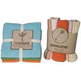 Now Designs Floursack Towel and Dishcloth Set of 6, Crush