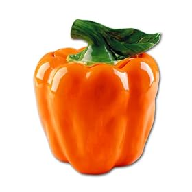 Ceramic Bell Pepper 3-D Table Top Cookie Jar Orange by KKM-Bell Pepper