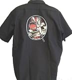 Felon Clothing Coffin Cutie Mens Work Shirt Style Button Front Shirt , Wicked Goth Style Biker Shirt Mens Work Shirt , Bowling Shirt