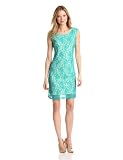 Tiana B Womens Boatneck Floral Lace Dress