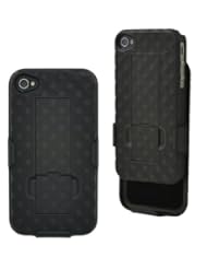 Wireless: Aduro Shell Holster Combo Case for Apple iPhone 4, 4S, 4G with Kick-Stand (At&t, Verizon & Sprint) (Black) - Aduro