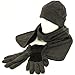Men's Winter Fleece Hat Scarf Gloves Set Charcoal