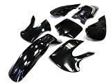 KAWASAKI BLACK PLASTIC KLX KLX110 DRZ KX 65 110 FENDER FAIRING BODY KIT (PSKWSK-KLX110-K7)