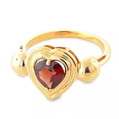 Cheap Christmas Gifts Bling Jewelry 14K Yellow Gold Garnet Heart Ring MORE SIZES