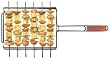 Charcoal Companion Non-Stick Kabob Basket with Six 13 Inch Skewers
