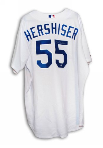 Autographed Orel Hershiser Los Angeles Dodgers White Majestic Jersey