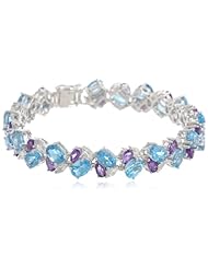 Sterling Silver Gemstones Bracelet, 7.25"