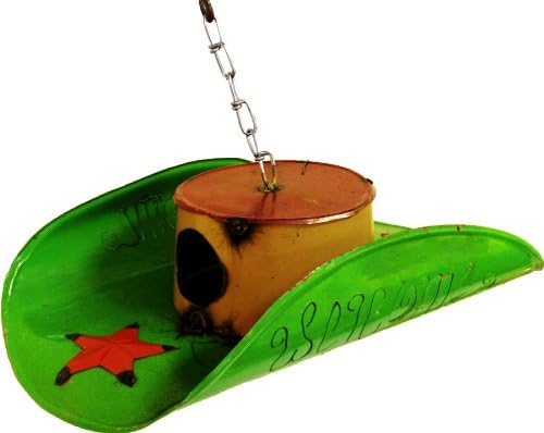 Lucca Decor BH08 Recycled Tin Cowboy Coop Bird House