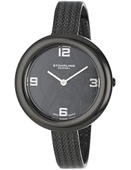 Stuhrling Original Womens 506.12591 Leisure Soiree Deauville Swiss Quartz Ultra Slim Black Mesh Strap Watch