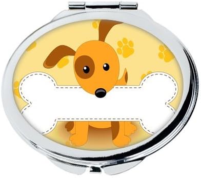 Custom Cute Dog Elliptic Butterfly Clasp Comestic Mirror