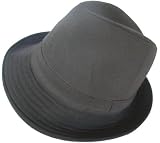 Solid Fedora Trilby 100% Cotton Crusher Hat All Season, Black