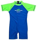 Second Skins :Sunsuit W' Backzip (36 Months) Blue/Neon Green