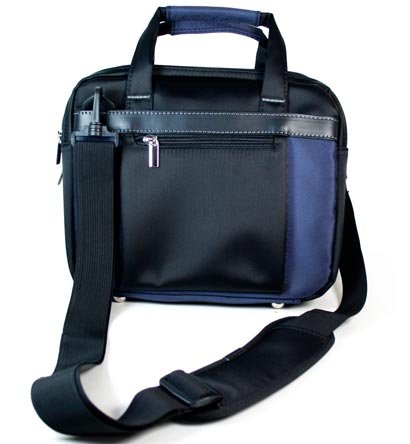 Blue Laptop Messenger Bag for 10 inch Acer Iconia Tab A500-10S16u, A500-10S32u, W500-BZ467 Tablet + A Carabiner Hook.