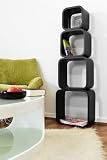 SalesFever 4 Space Age Lounge Retro Cuben / Regale quadratisch (schwarz)