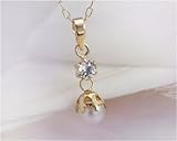 【me.加藤夏希プロデュース】K10YG パール(真珠)&ホワイト・トパーズ ネックレス ブラン・フルール