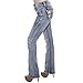 Sexy Couture Women's S148-PB Light Wash Denim Mid-Rise Rhinestone Bootcut Jeans