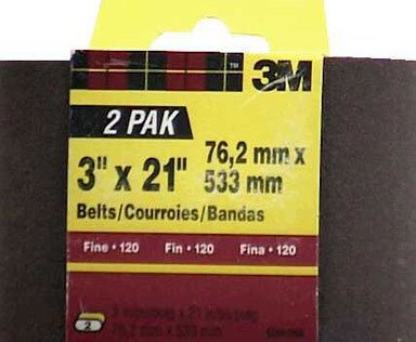 cheap 3M 9265NA Heavy Duty Power Sanding Belts - Medium 80g, 3-Inch x 21-Inch 2-pack