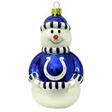 NFL Indianapolis Colts Blown Glass Snowman Ornament