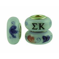 Sigma Kappa Sorority Hand Painted Fenton Glass Bead