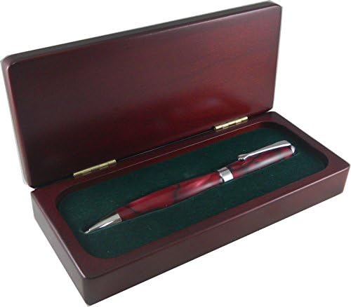 Luxurious Marbleized Fountain Pen in Exquisite Wood Box Set (red)