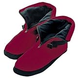TAIGA Fleece Booties Deluxe Foot Warmers, Burgundy, Men's Large - up to 9