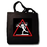 WARDROBE MALFUNCTION wind hazards black triangle - Black Tote Bag JUMBO 20w X 15h X 5d