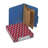Smead Six-Section Pressboard Classification Folders, Letter, Dark Blue, 10/Box (SMD14032)