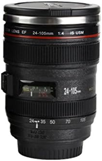 Kangcheng Lense Cup 24-105 mm 1:1 Travel Coffee Mug Black Stainless