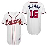 Brian McCann Jerseys: Atlanta Braves #16 White Authentic Cool Base Jersey (L/50)