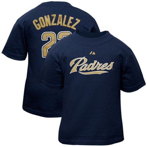 Majestic San Diego Padres #23 Adrian Gonzalez Infant Navy Blue Player T-shirt (12 Months)