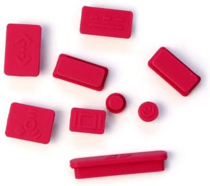 aBanyan 9-pieces Anti Dust Plug Cover for Apple MacBook Pro Air 11 13 15 17 Inch (Hot Pink)