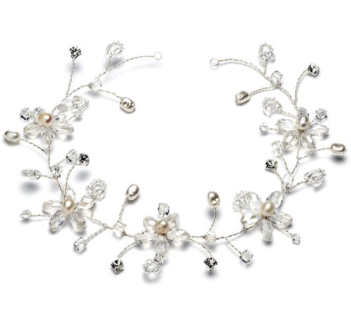 Bridal Hair Comb, Pearl Vine Wedding Headband 393