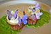 Sugar Robot Inc. Edible Butterflies for Cake Decorating - Small Size, Premium Crafted in the USA - Butterfly Cake and Cupcake Toppers, Decoration (Purple)
