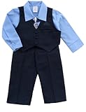 Fouger, Navy Pinstripe Vest Suit and Pants with Shirt and Tie (c) ~