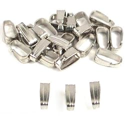 24 Bails White Plate Jewelry Necklace Chain Connectors