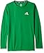 adidas Big Boys' Essential Clima Long Sleeve Tee, Green Logo, Medium/10-12