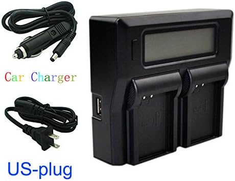 RUIZE® (US Plug+Car Charger) Brand New Dual Channel LCD Display Charger for Olympus BLN-1 BLN1 OM-D PEN E-M1 EM1 E-M5 EM5 Mark II E-P5 EP5 Camera