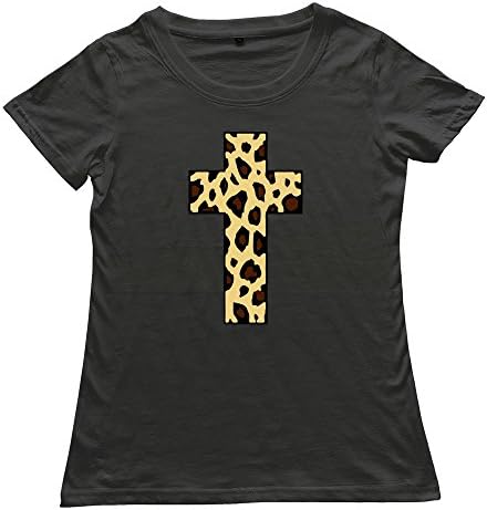 StaBe Women Leopard Cross T-Shirt Slim Fit Sport S Black