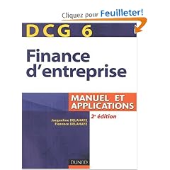 Finance d'entreprise, DCG 6 : Manuel et applications
