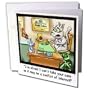 Londons Times Funny Cat Cartoons - Fluffy Cohen Attorney At Claw - Greeting Cards-12 Greeting Cards with envelopes