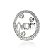 Bling Jewelry Sterling Silver Micro Pave CZ Heart Mom Pendant