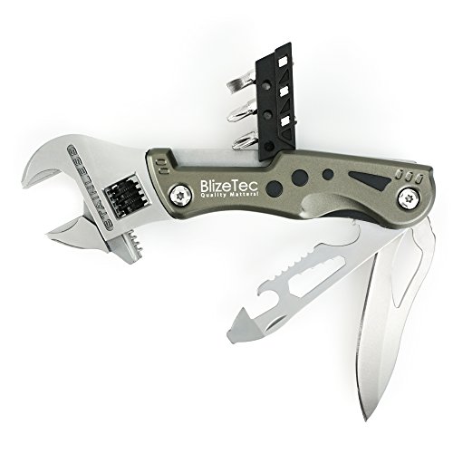 BlizeTec 9-in-1 Adjustable Wrench Tactical Pocket Knife with Led Light (Champagne Gold) BlizeTec 9-in-1 Adjustable Wrench Tactical Pocket Knife with Led Light (Champagne Gold)