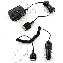 2-Piece Value Combo Pack Of Brand New Home Wall Travel Plug in Ac Charger + Vehicle Cigarette Lighter Power Car Charger with IC Chip For SanDisk Sansa