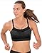 Champion Women's the Show-Off Sports Bra, Black Stripe/Black, X-Large