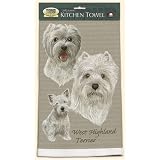 David Kiphuth Dog Breed Kitchen TowelWestie Terrier Westie