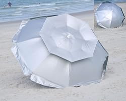6 ft Solar Guard Beach Umbrella - Wind / Water Resist UPF 150+ by SolarGuard